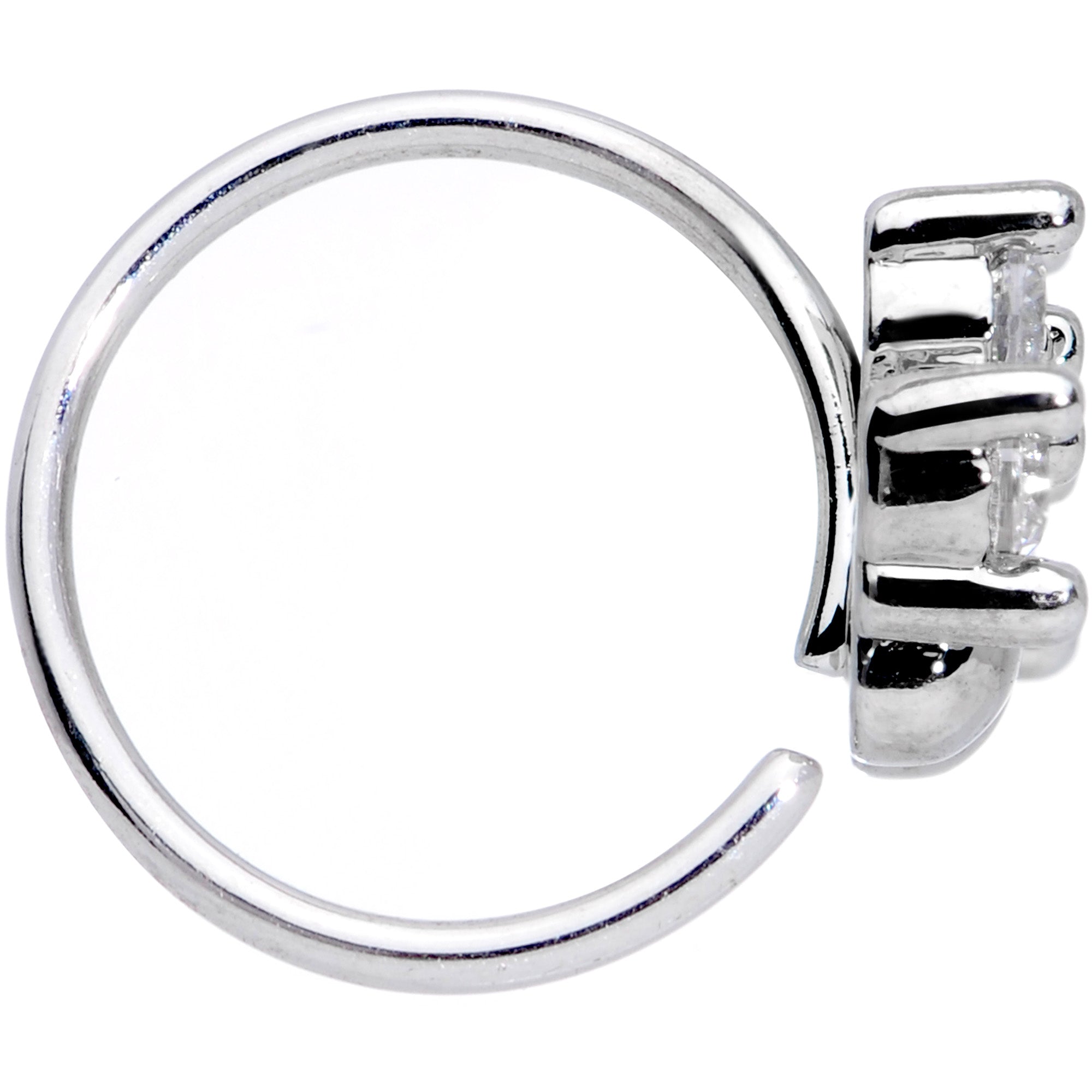 20G 5/16 Clear Gem Paw Print Cat Nose Hoop