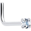 20G 1/4 Clear 2mm CZ Gem L Shaped Nose Ring