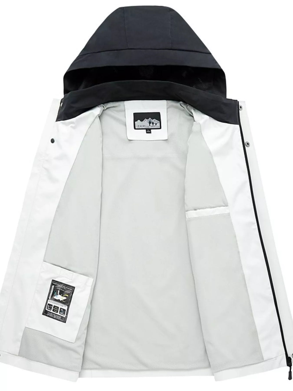 Men's Plus Size Two-Tone Waterproof Hooded Outdoor Jacket