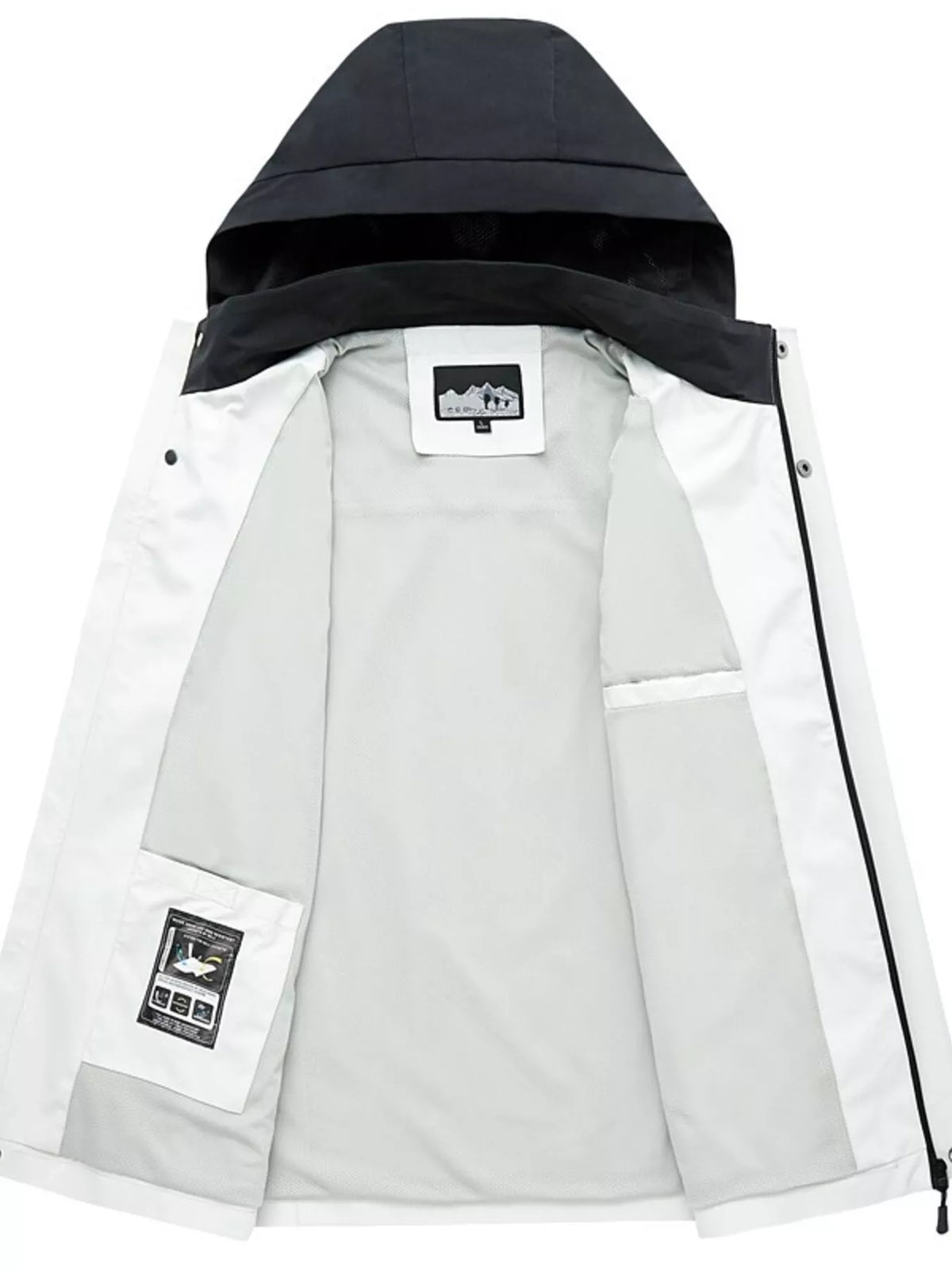 Men's Plus Size Two-Tone Waterproof Hooded Outdoor Jacket