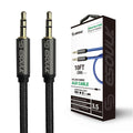 Esoulk 3M [10ft] Nylon Fabric Tangle-Free Male To Male 3.5mm Auxiliary Cable Black