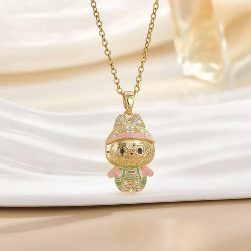 18K Gold-Plated Cartoon Character Pendant Necklace