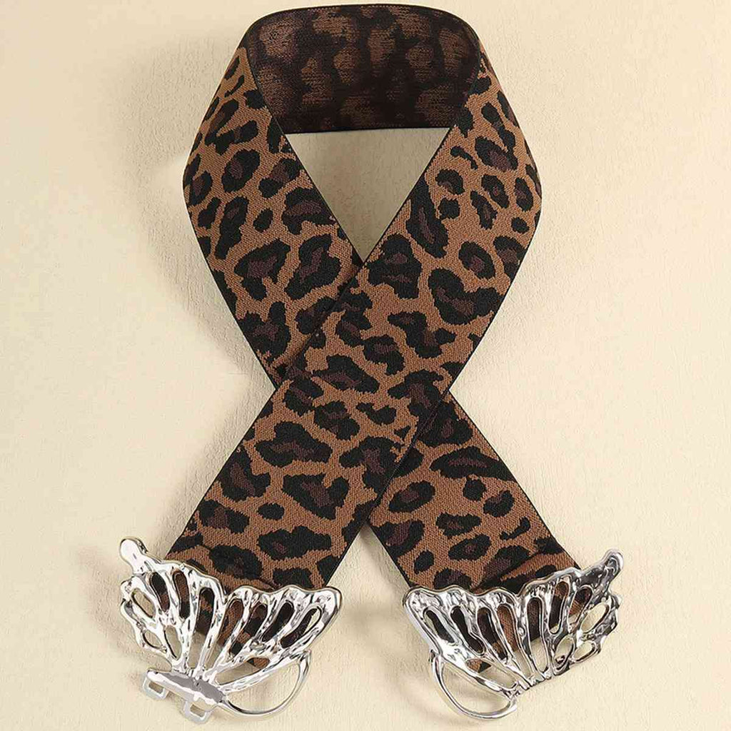 Butterfly Alloy Buckle Elastic Belt See size chart under “more details”