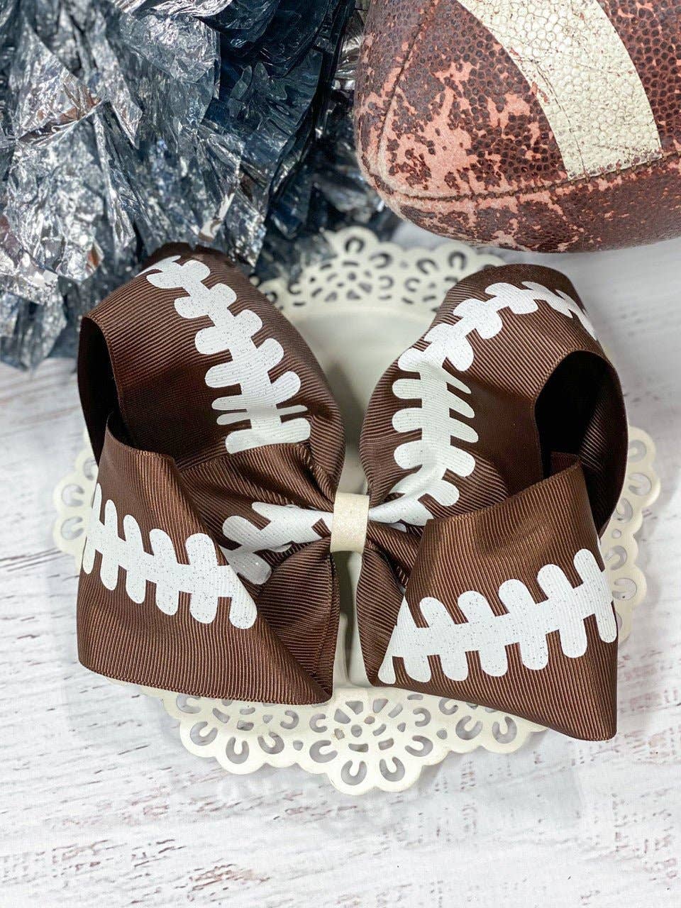 Texas Size Football Hair Bow