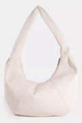 Fame Panel Stitch Crescent Leather Shoulder Bag