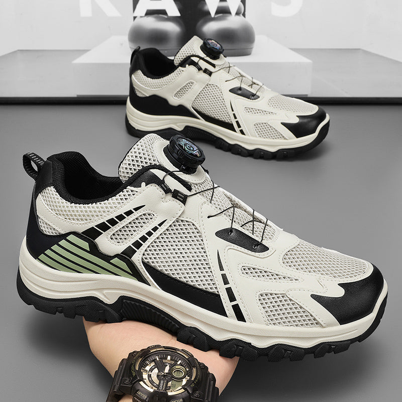 Men's Summer Hiking Shoes, New Breathable Hollow Mesh Sneakers, Non-slip Wear-resistant Casual Dad Shoes For Men