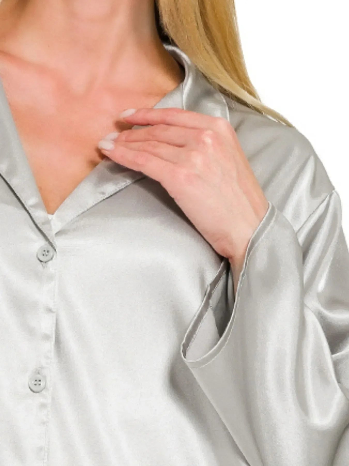 Satin Button Down Shirt