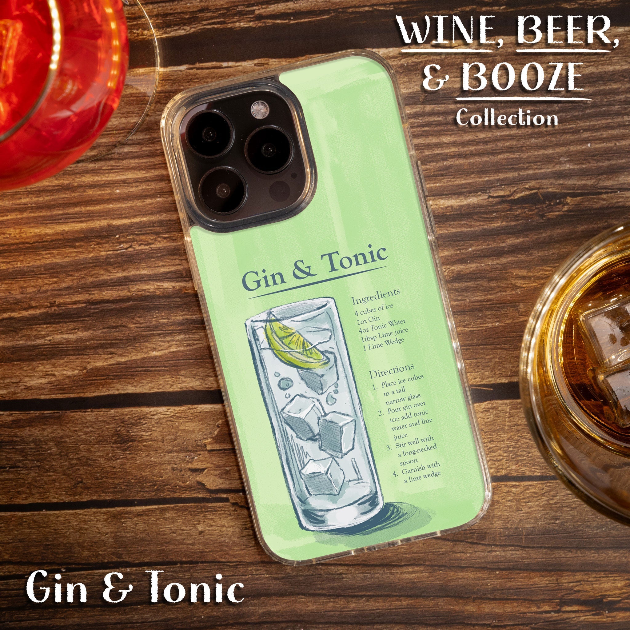 Wine, Beer, & Booze HD Apple iPhone 15 Series Mag-Safe Phone Case