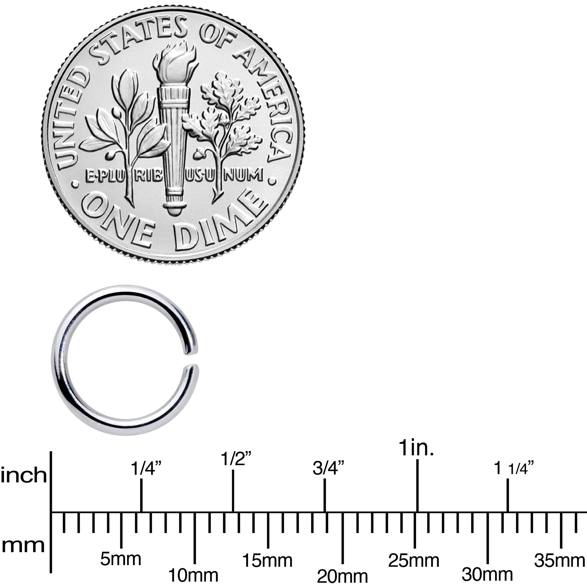 16G 5/16 Steel Black Anodized Seamless Cartilage Ring Set of 12