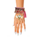 Charm Bracelet with Mauve Bead and Elephant Detail, Stylish Jewelry Accessory