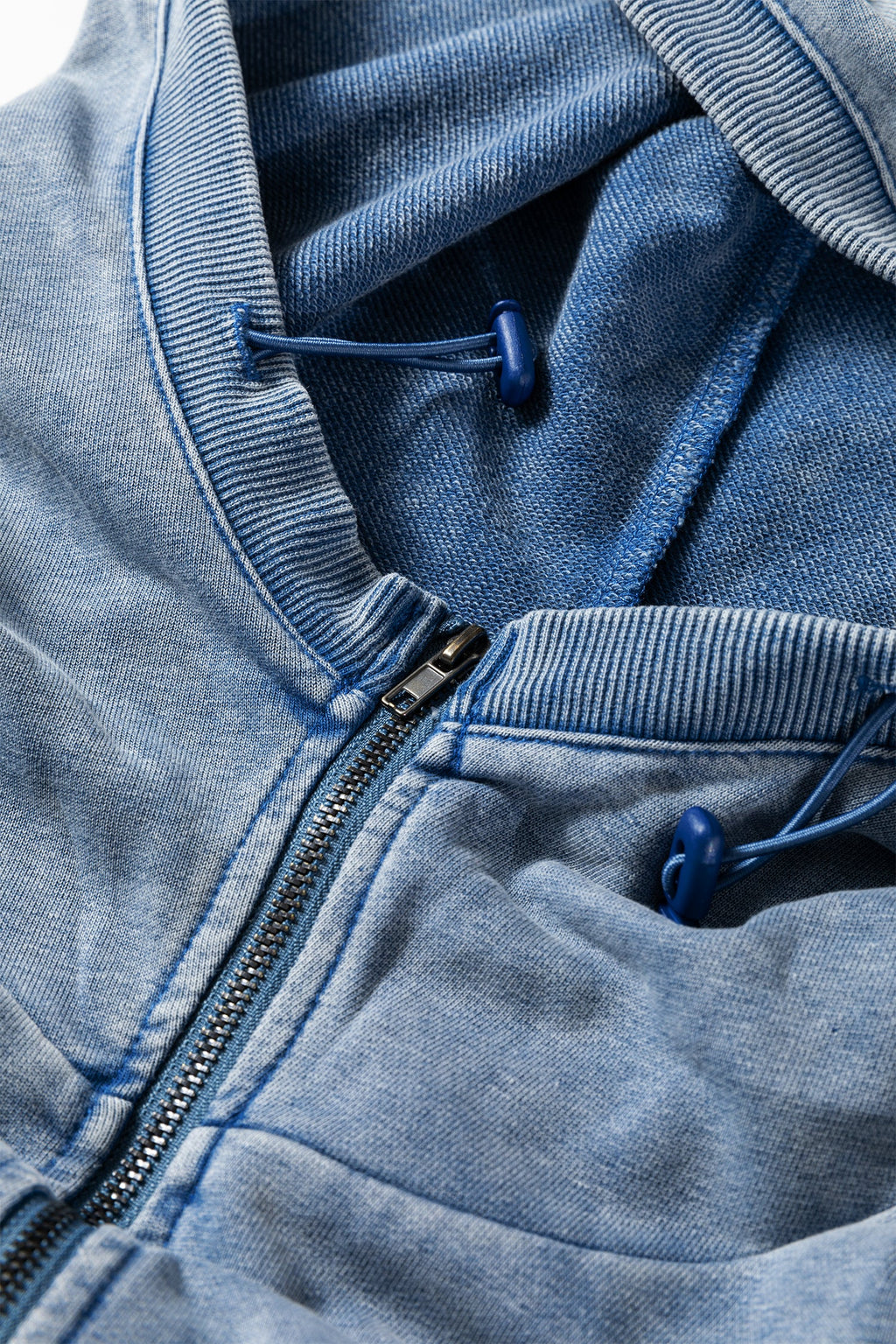 Half Zip Kangaroo Pocket Mineral Wash Baggy Hoodie