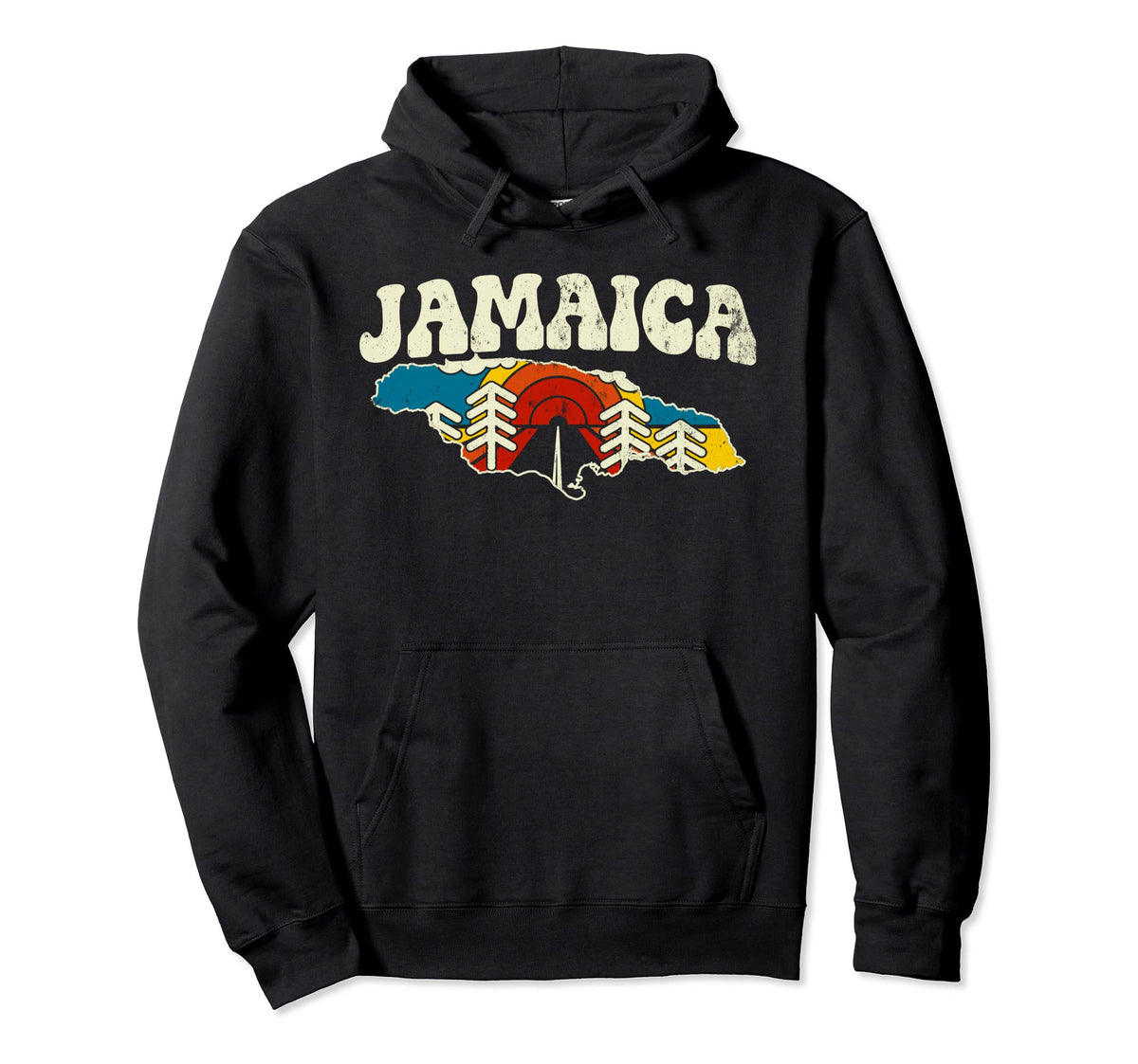 Jamaica Jamaican Country Rainbow 70S Hoodie - Minimalist Print Men Women