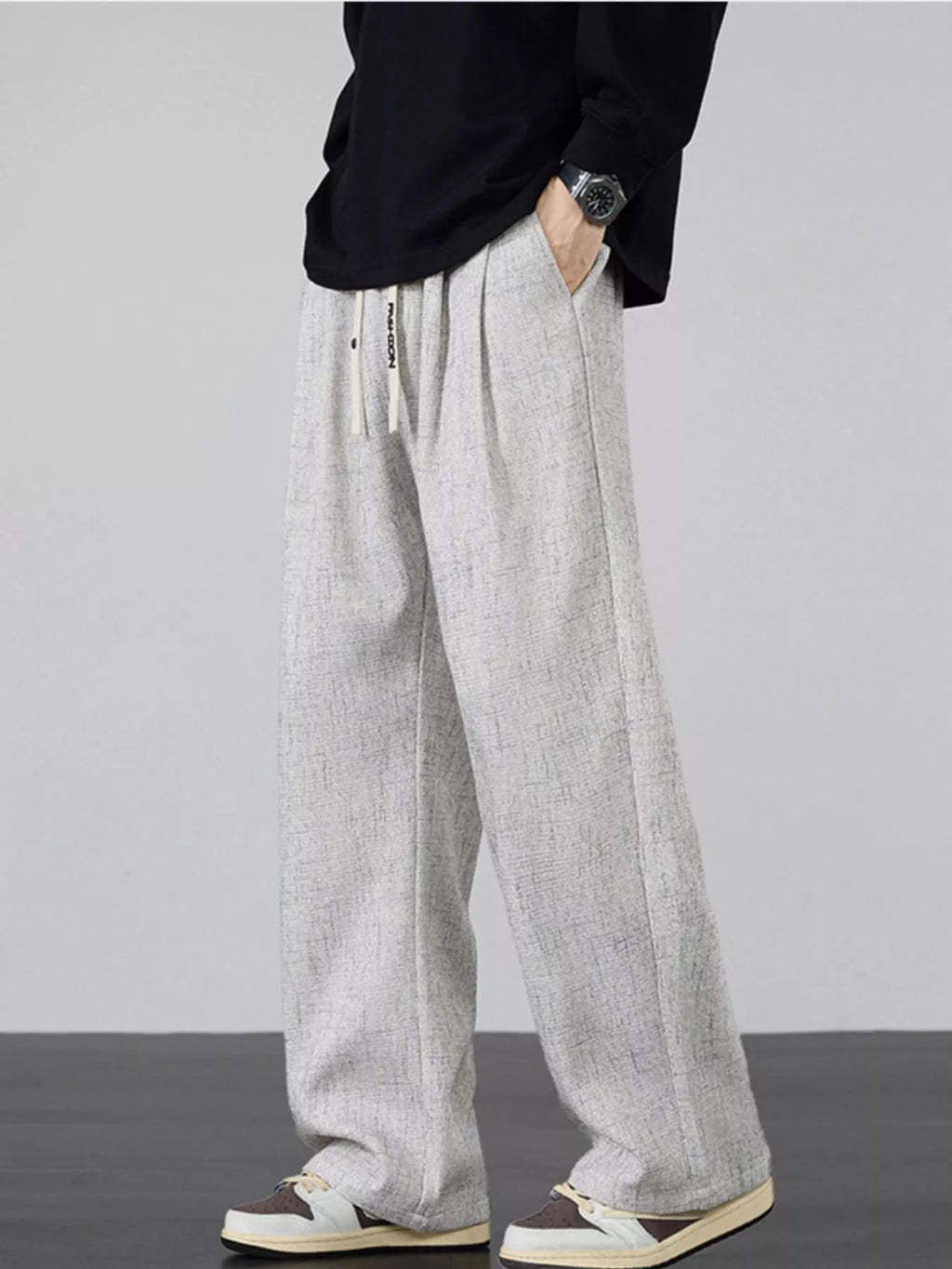 Men's Plus Size Casual Wide Leg Pants