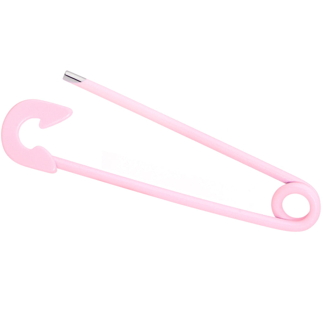 14G Pink Matte Punk Rock Safety Pin Industrial Barbell 38mm