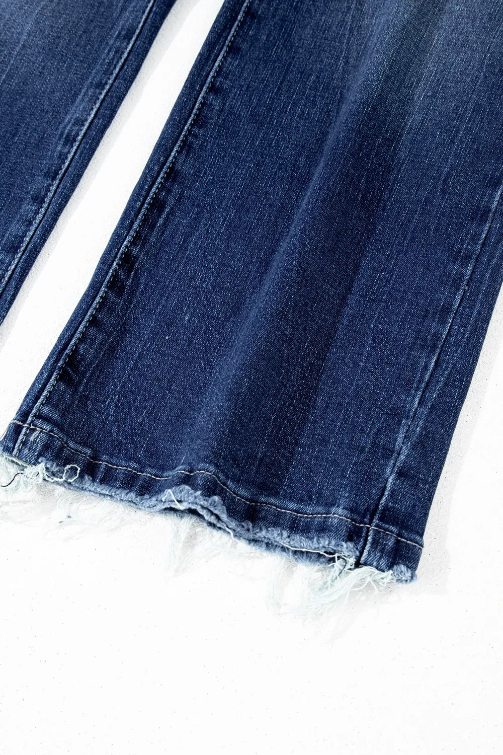 Mineral Wash Raw Hem High Waist Flared Jeans