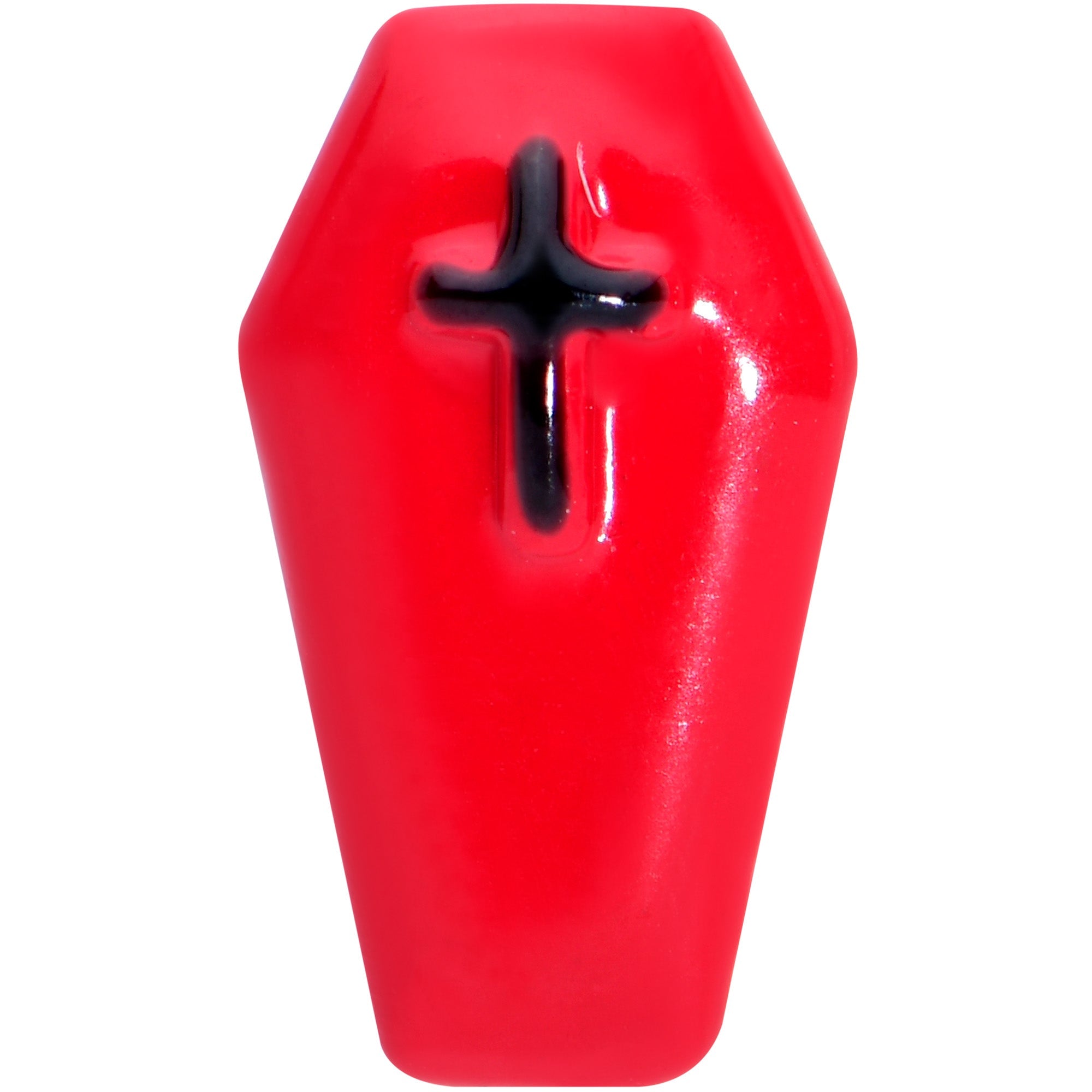16G 5/16 Black Red Coffin Halloween Labret Monroe Tragus