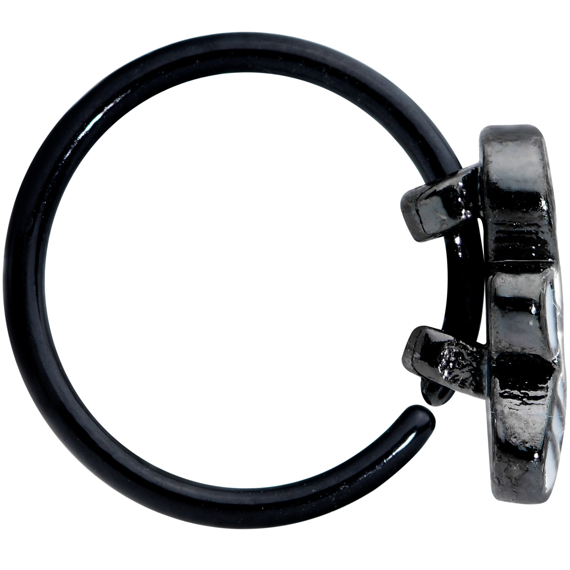 20G 5/16 Black Red Eye Mummy Halloween Nose Hoop