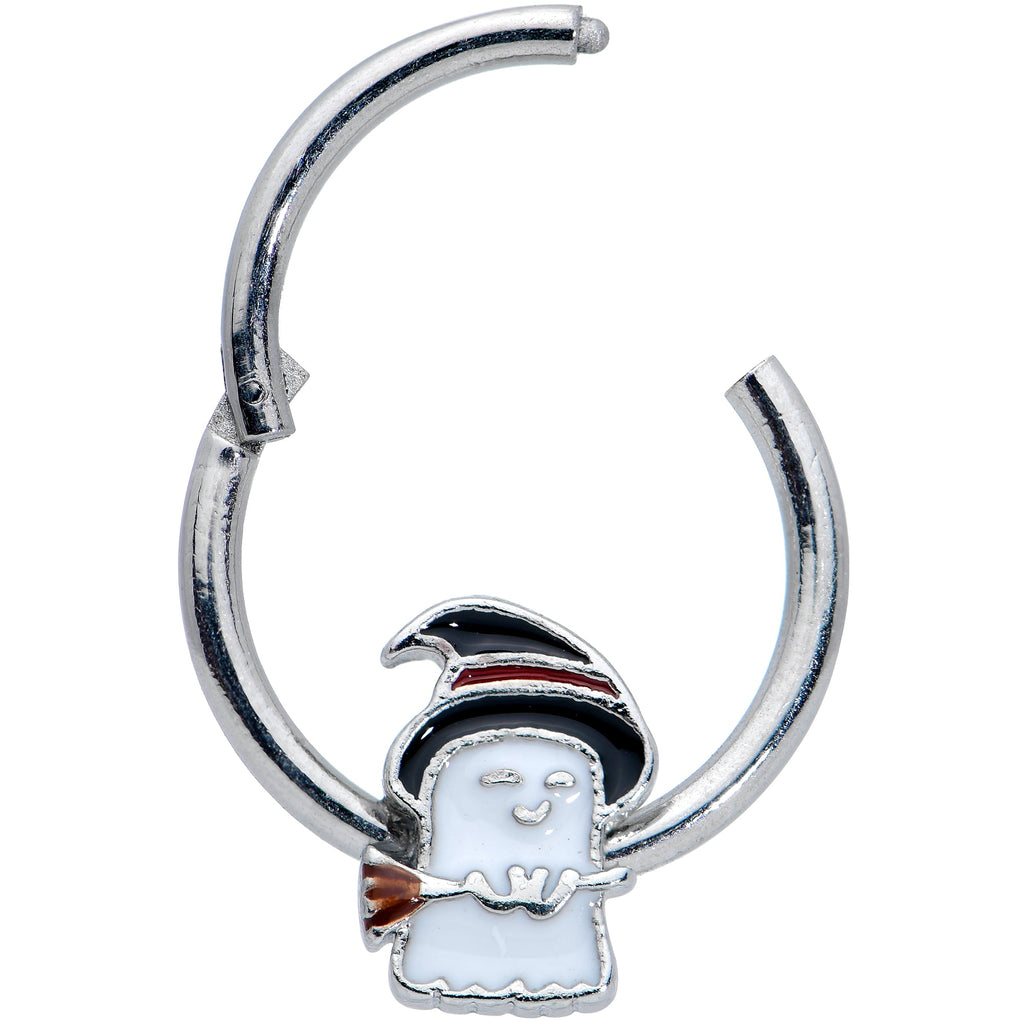 16G 3/8 Witch Hat Ghost Halloween Hinged Segment Ring