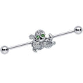 14G Clear Green Gem Sunglasses Octopus Industrial Barbell 38mm