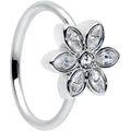 20G 5/16 Clear Gem Fancy Flower Seamless Nose Hoop