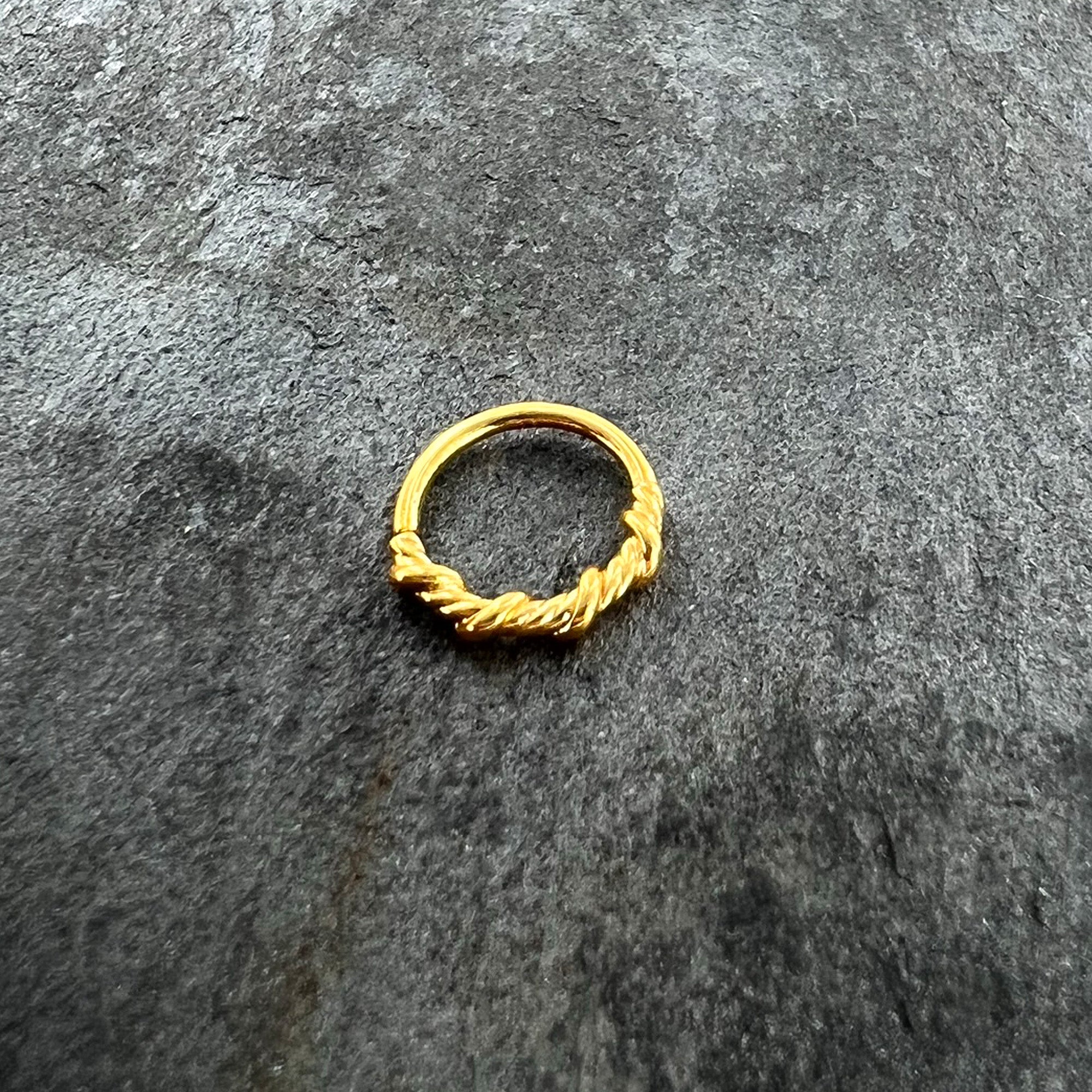 20G 5/16 Gold Tone Wicked Wire Seamless Nose Hoop