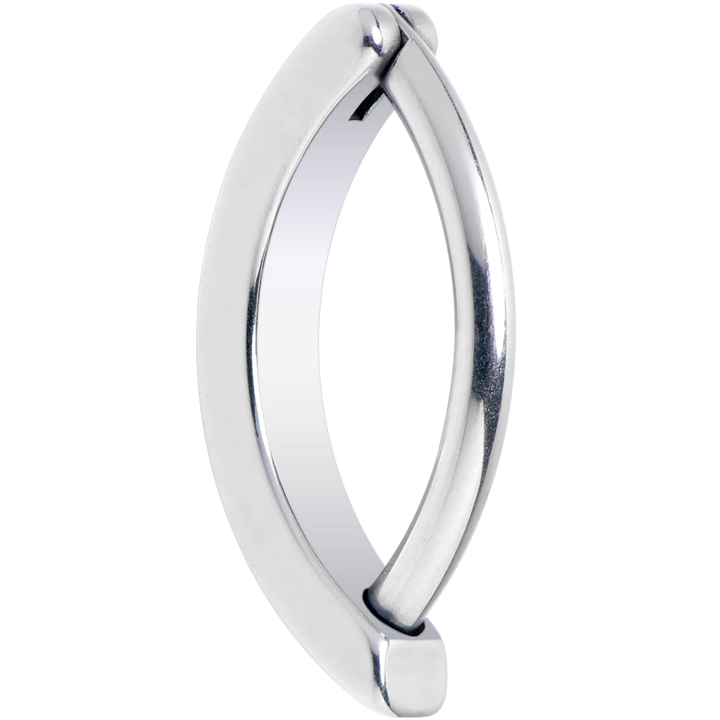 14G 1/2 316L Surgical Steel Smooth Style Hinged Hoop Belly Ring