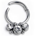 16G 5/16 Front Facing CZ Precision Hinge Closure Segment Ring