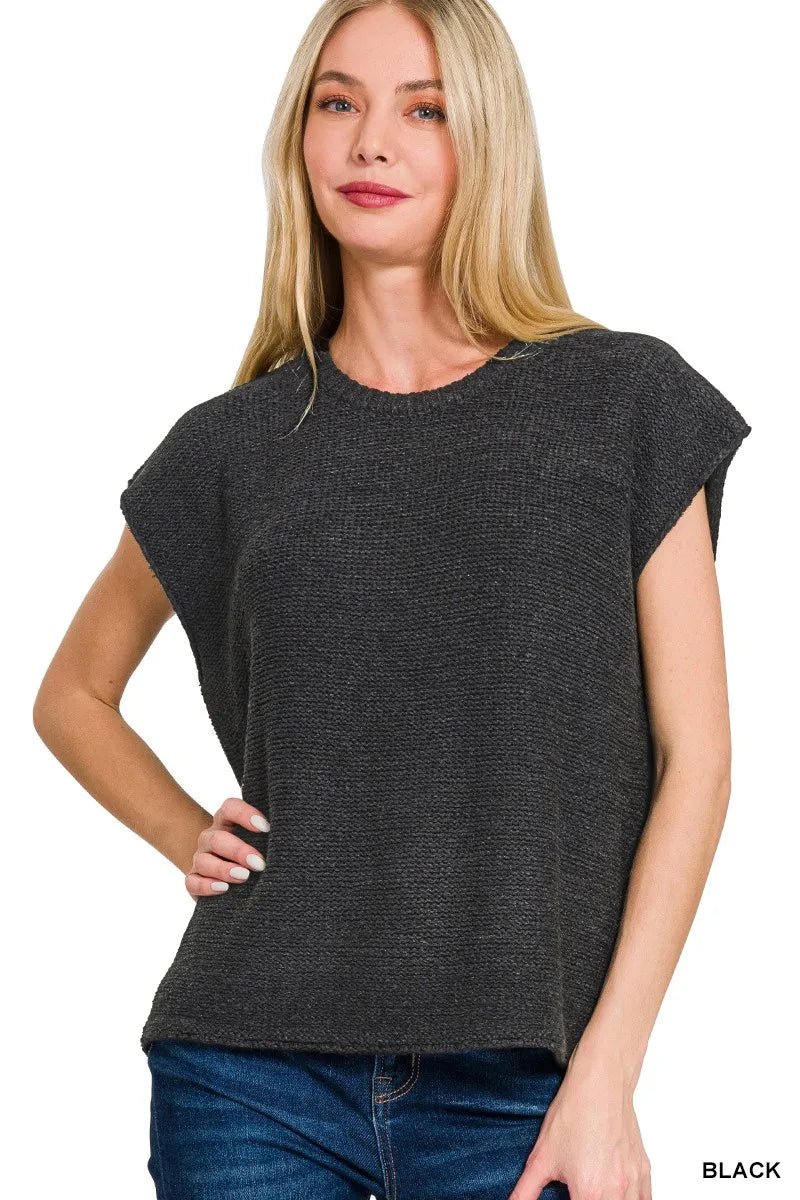 Oversized Crew Neck Sweater Vest