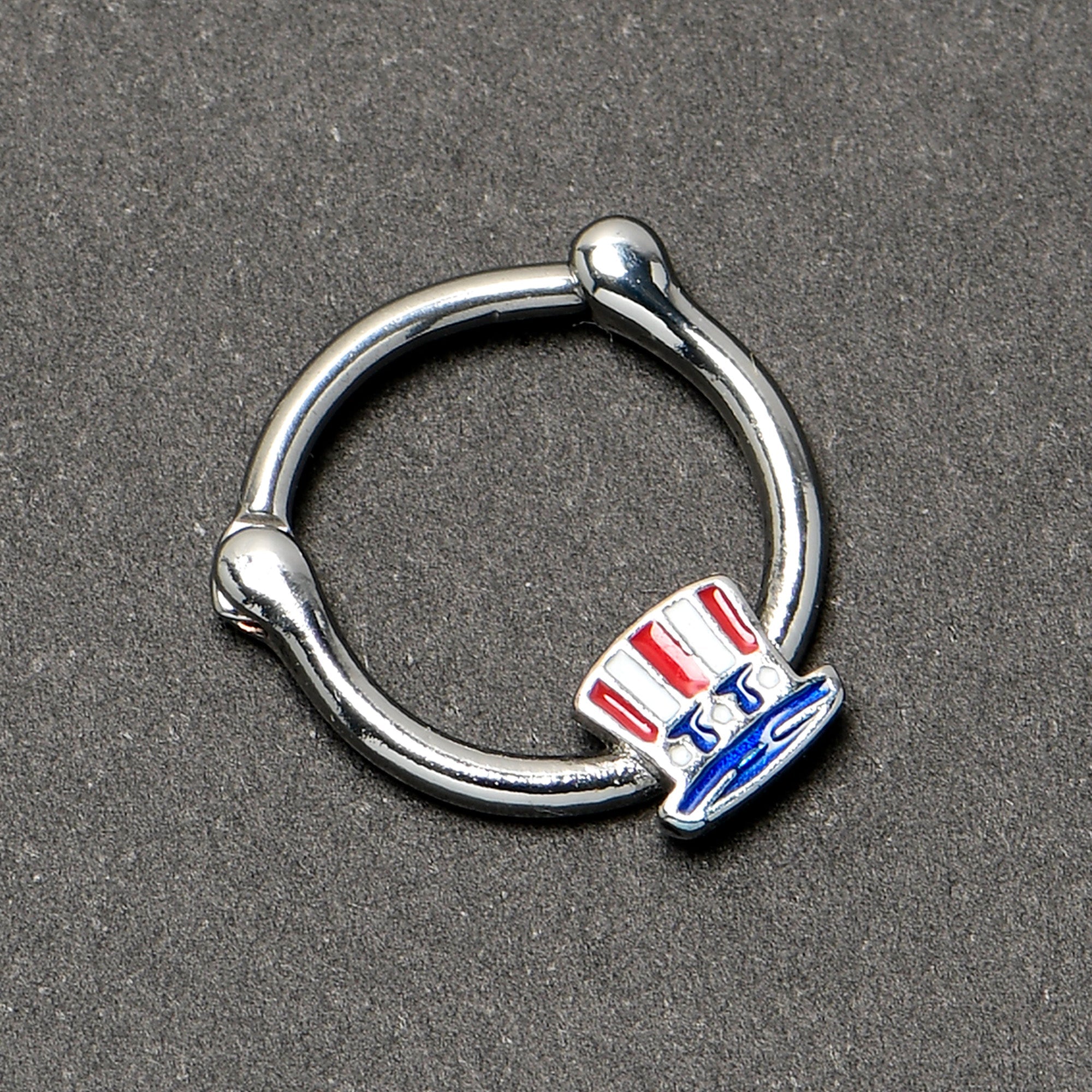 16G 3/8 Patriotic Uncle Sam Top Hat Cartilage Clicker