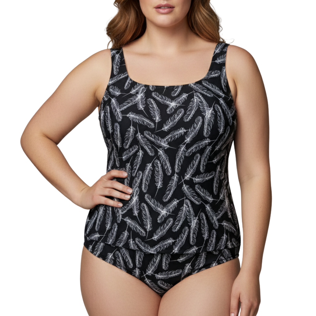 InstantFigure Feathers Tankini Swimwear Top 78262T