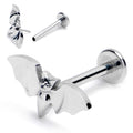 16G 3/8 G23 Titanium Bat Threadless Push In Labret Monroe Tragus