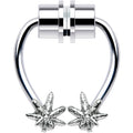 Pot Leaf Magnetic Septum Ring Horseshoe Non-Pierced Fake Nose Ring