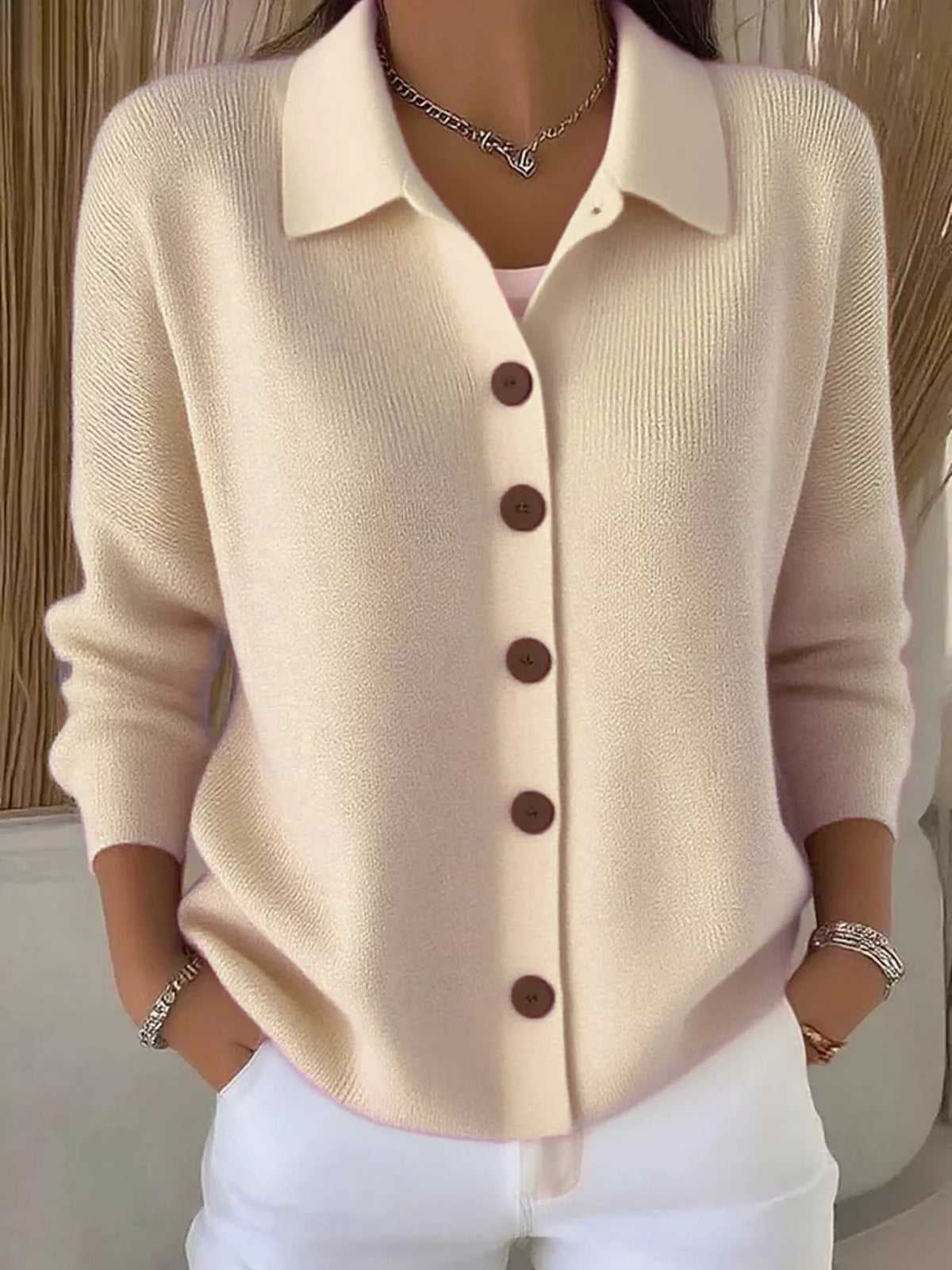 Full Size Button-Down Knit Cardigan Plus Size