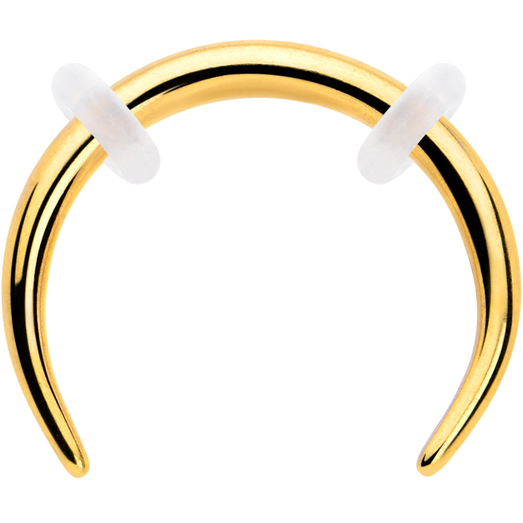 16G 5/16 Gold Tone Pincher Crescent Taper