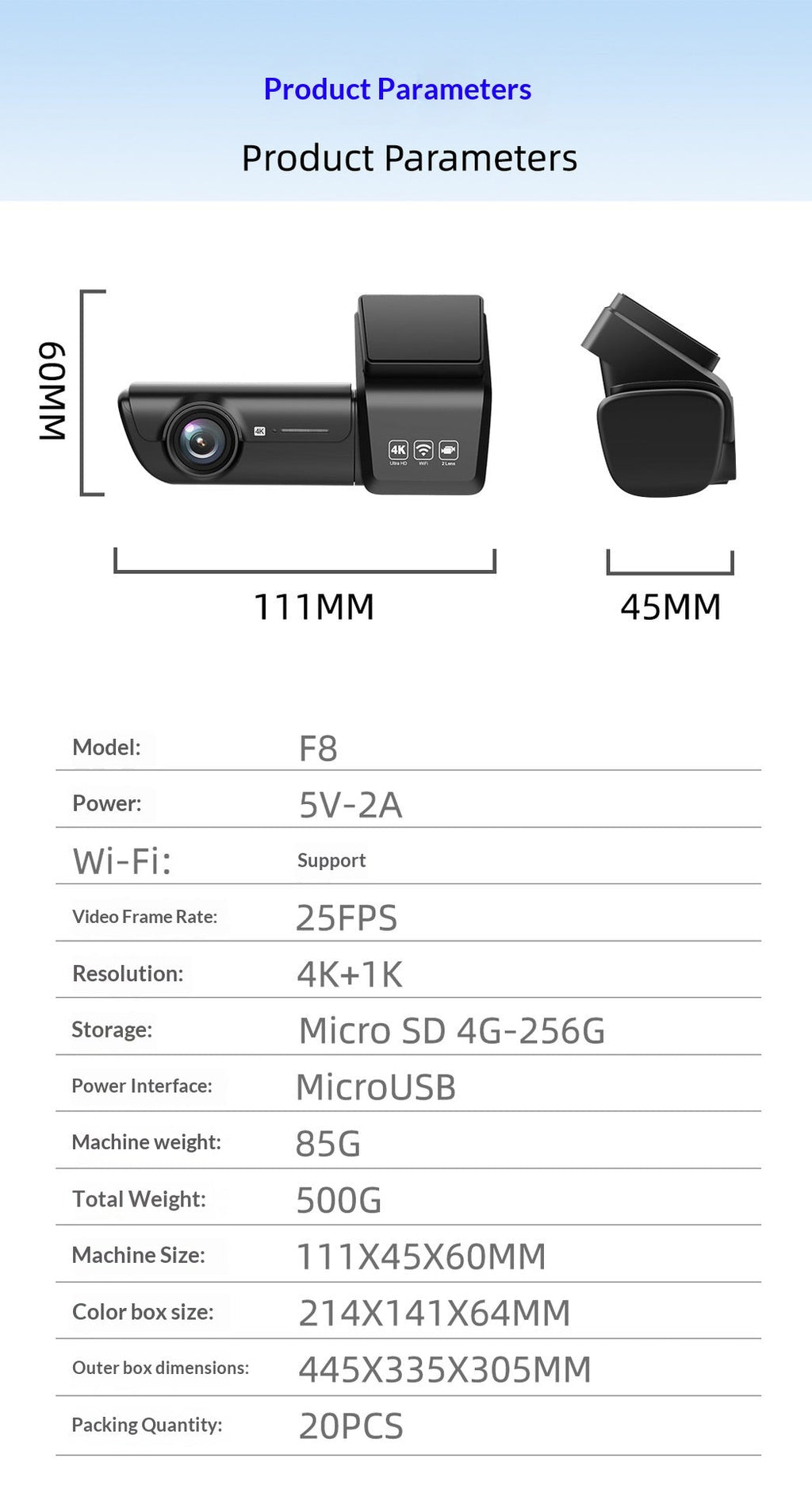 HD WiFi Dash Cam For Cars, High Definition Vehicle DVR Recorder