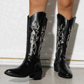 Point Toe Block Heels Boots