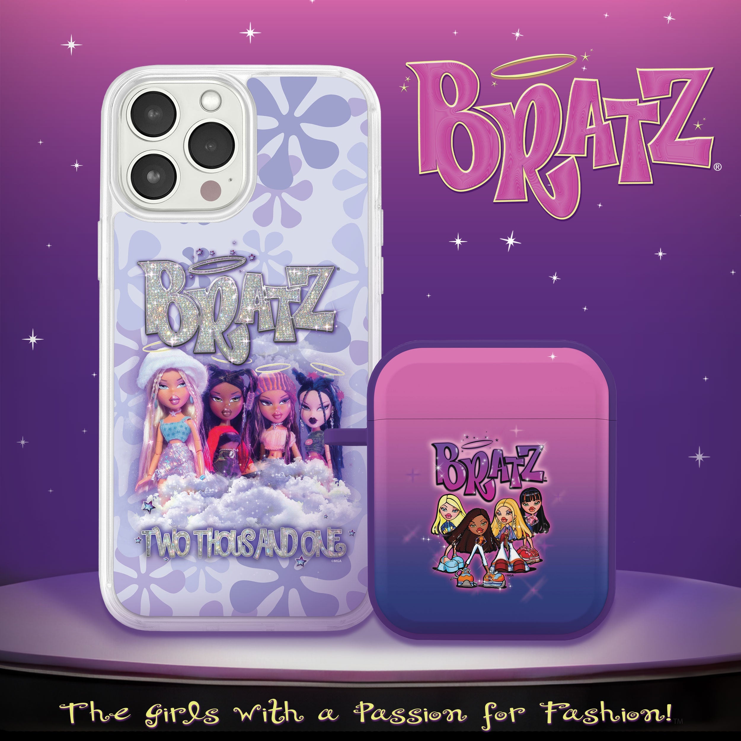 Bratz® Classic HD Apple iPhone 15 Mag-Safe Phone Case and AirPods Gen 1 & 2 Combo Package