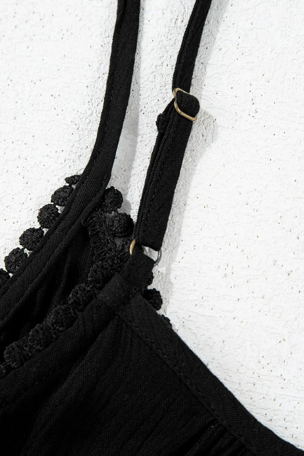 Floral Ruffled Hem Embroidery Cami