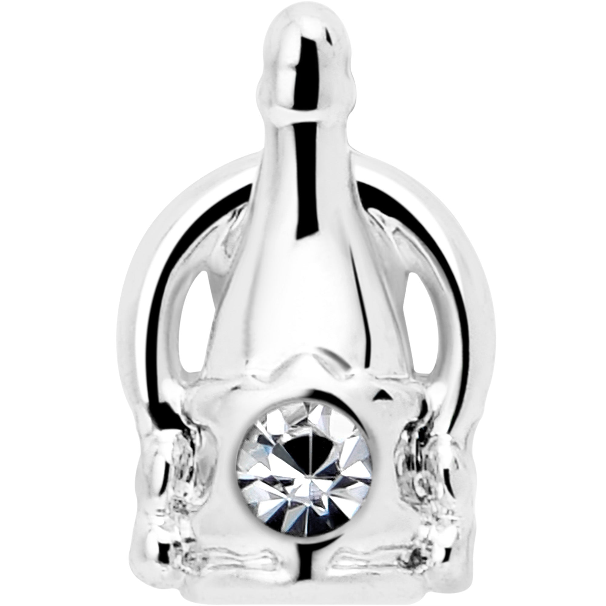 20G 7mm Clear Gem Champagne Dreams L Shape Nose Ring