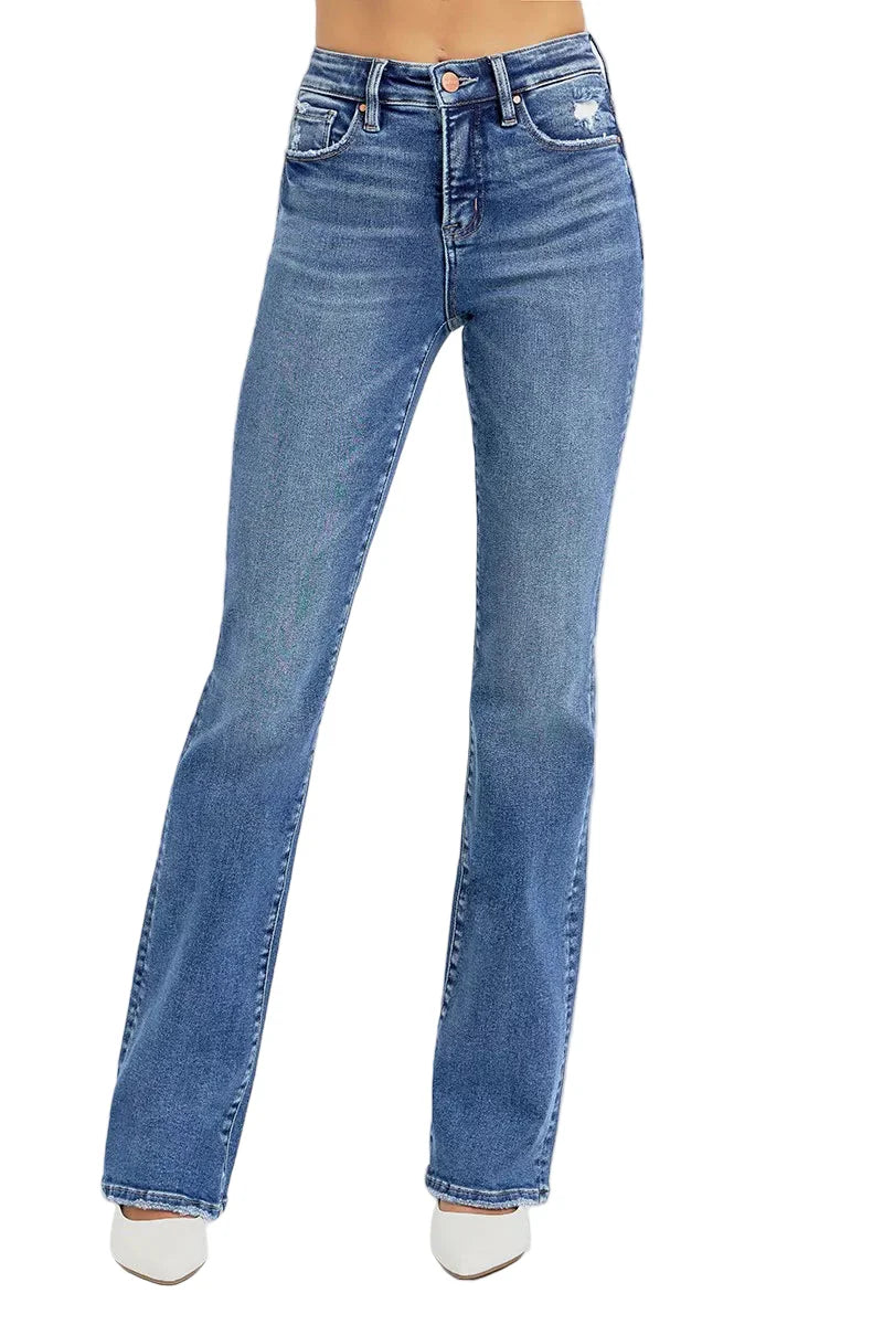 RISEN Full Size Tummy Control High Rise Straight Jeans Plus Size