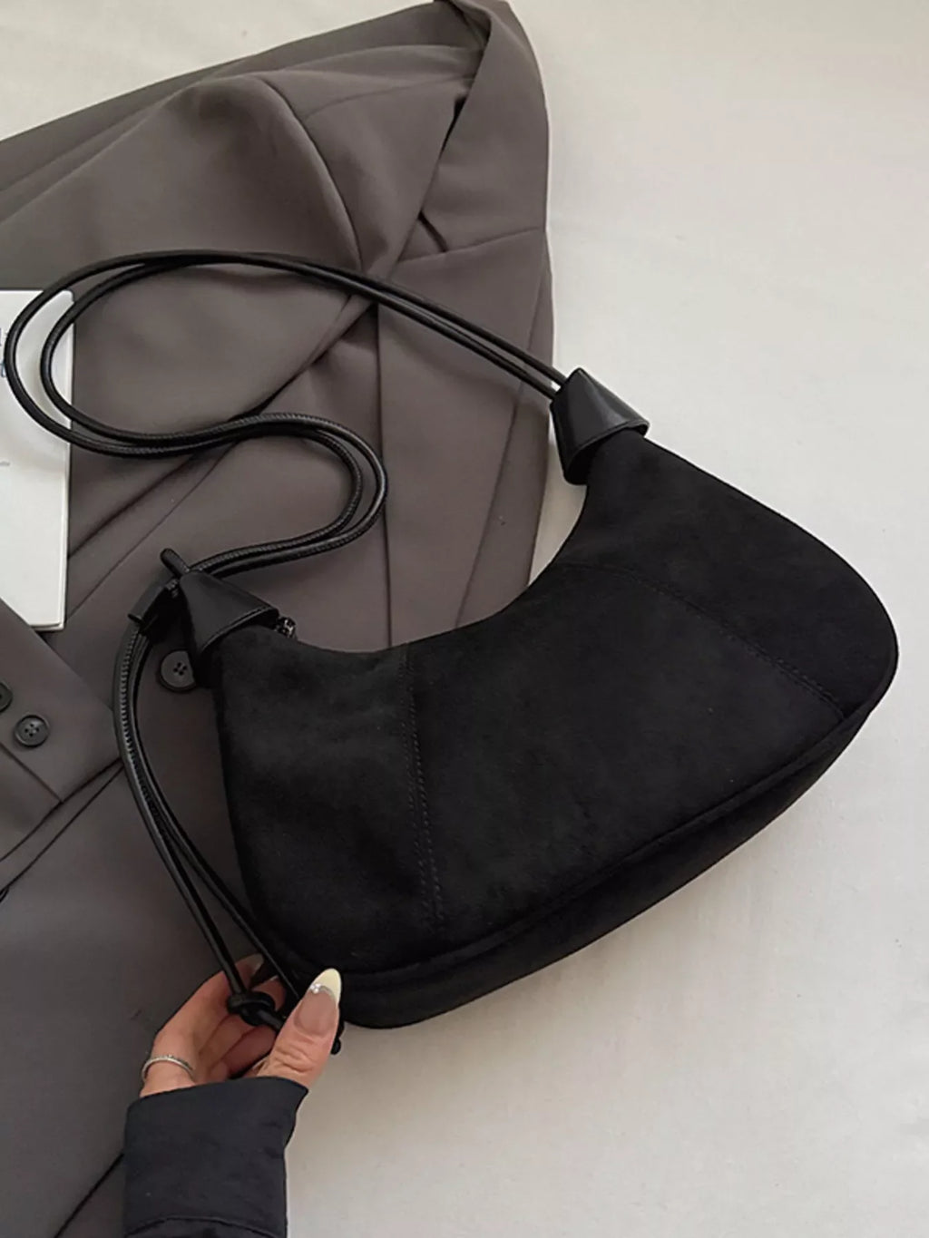 Vintage Suede Tassel Shoulder Bag