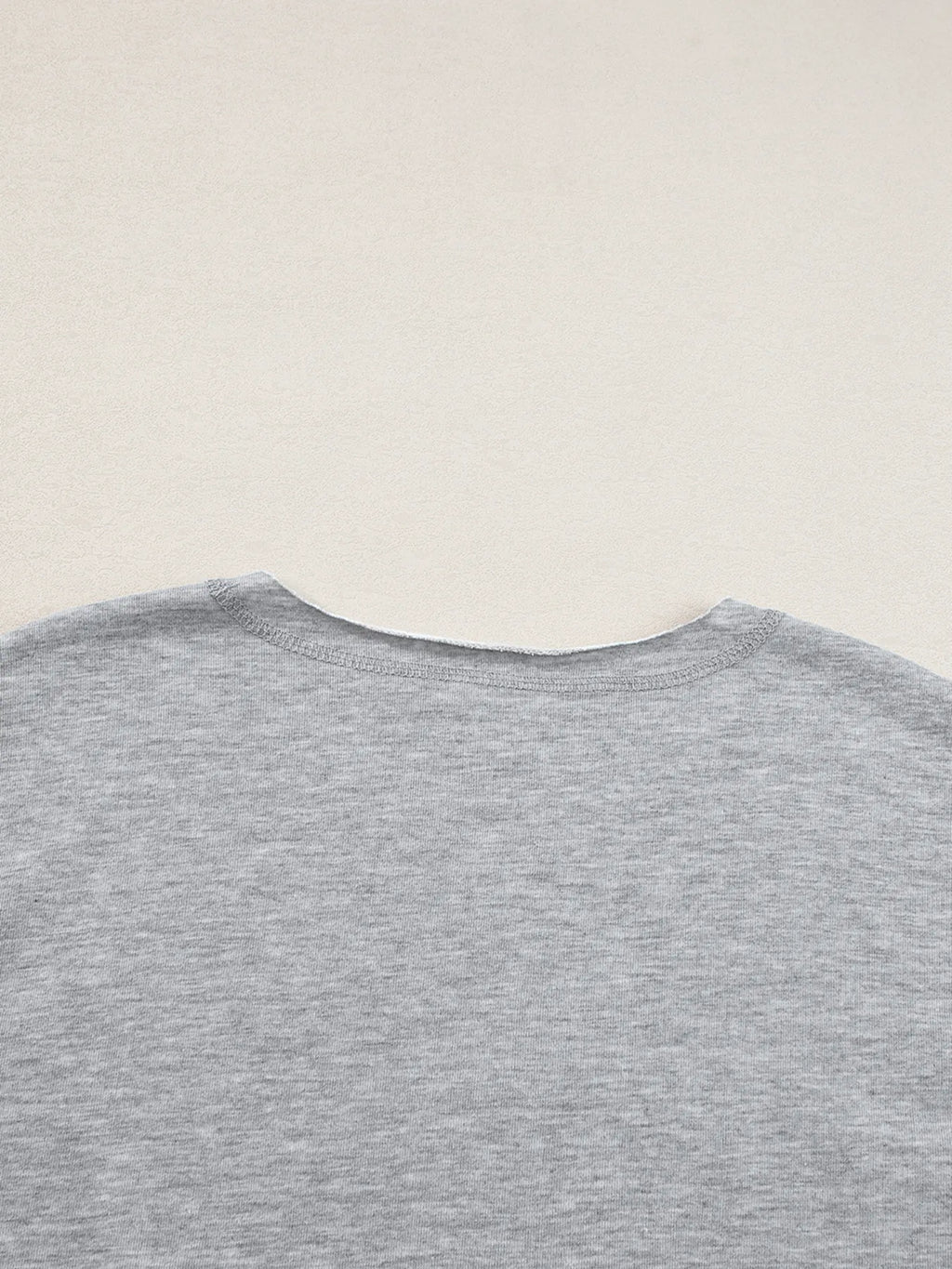 USA Lettering Patch Notched Neck T-Shirt