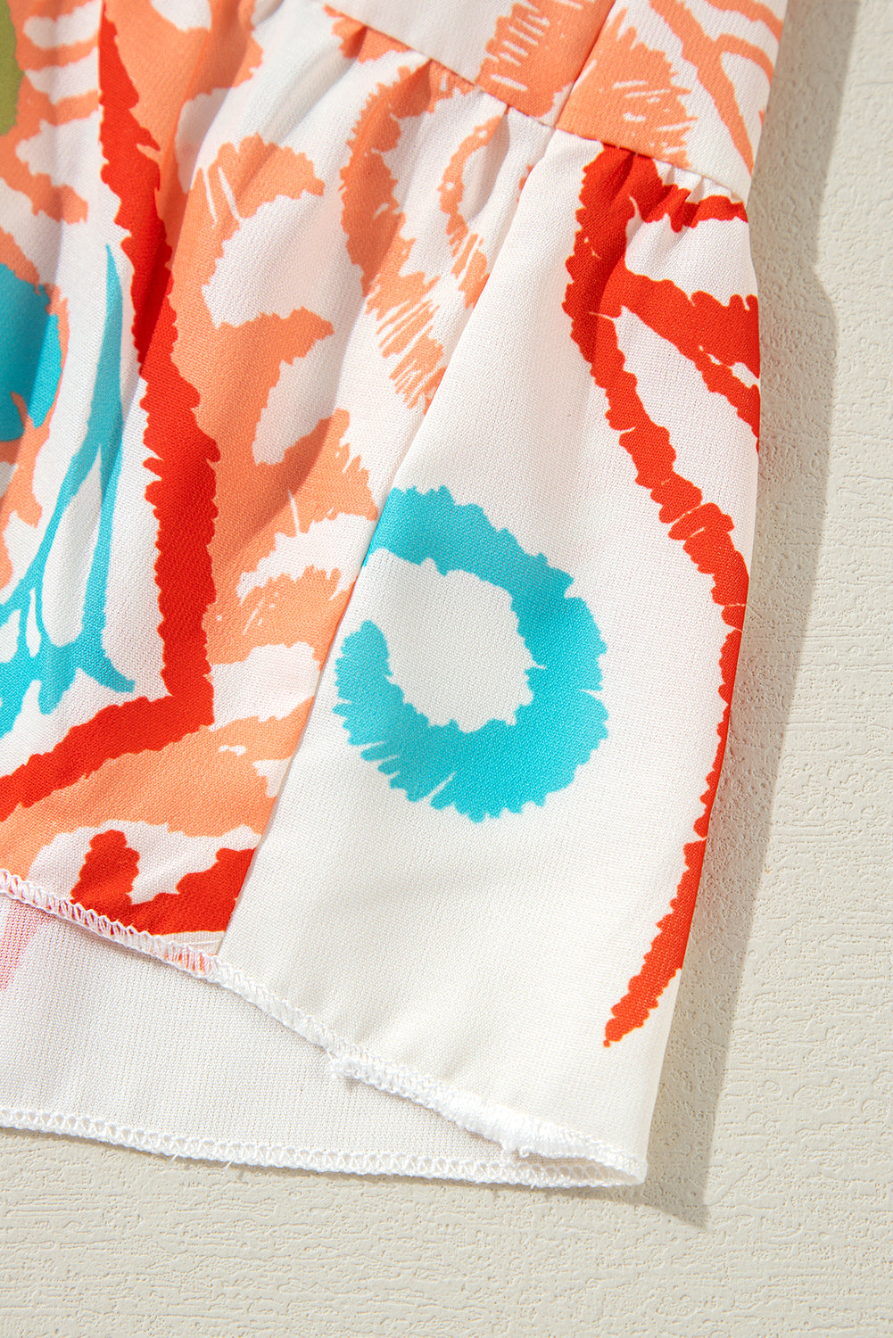 Orange Boho Paisley Print Bracelet Sleeve Mini Dress