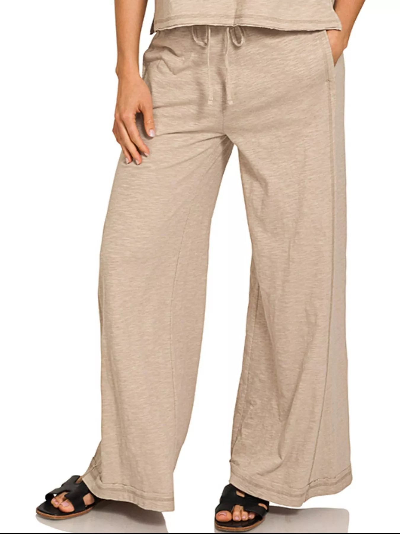 Cotton Slub Short Sleeve Tee and Pants Set