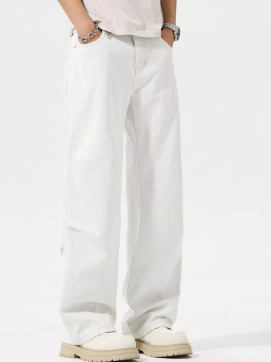 Men's Full Size Wide Leg Casual Jeans Plus Size