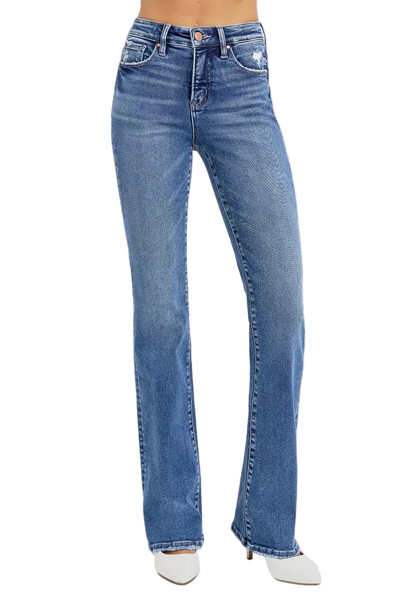 RISEN Full Size Tummy Control High Rise Straight Jeans Plus Size