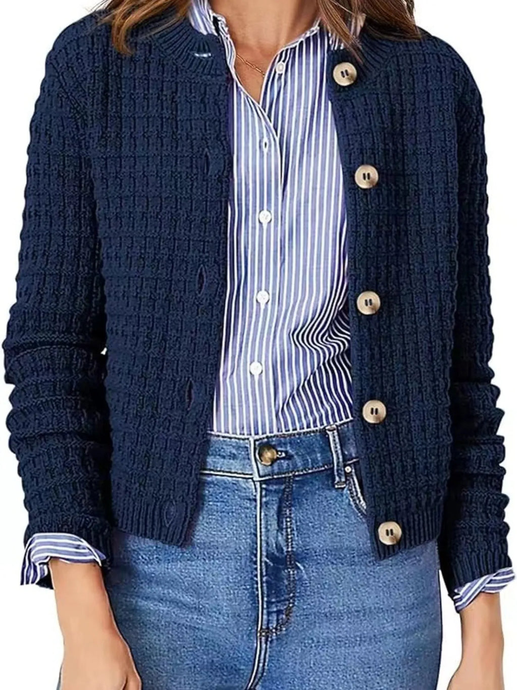 Button-Up Long Sleeve Cardigan