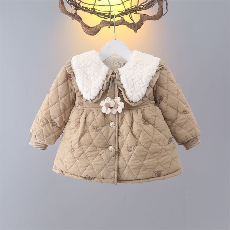 New Stylish Cotton-padded Coat For Baby Girls Childrens Quilted Winter Wear