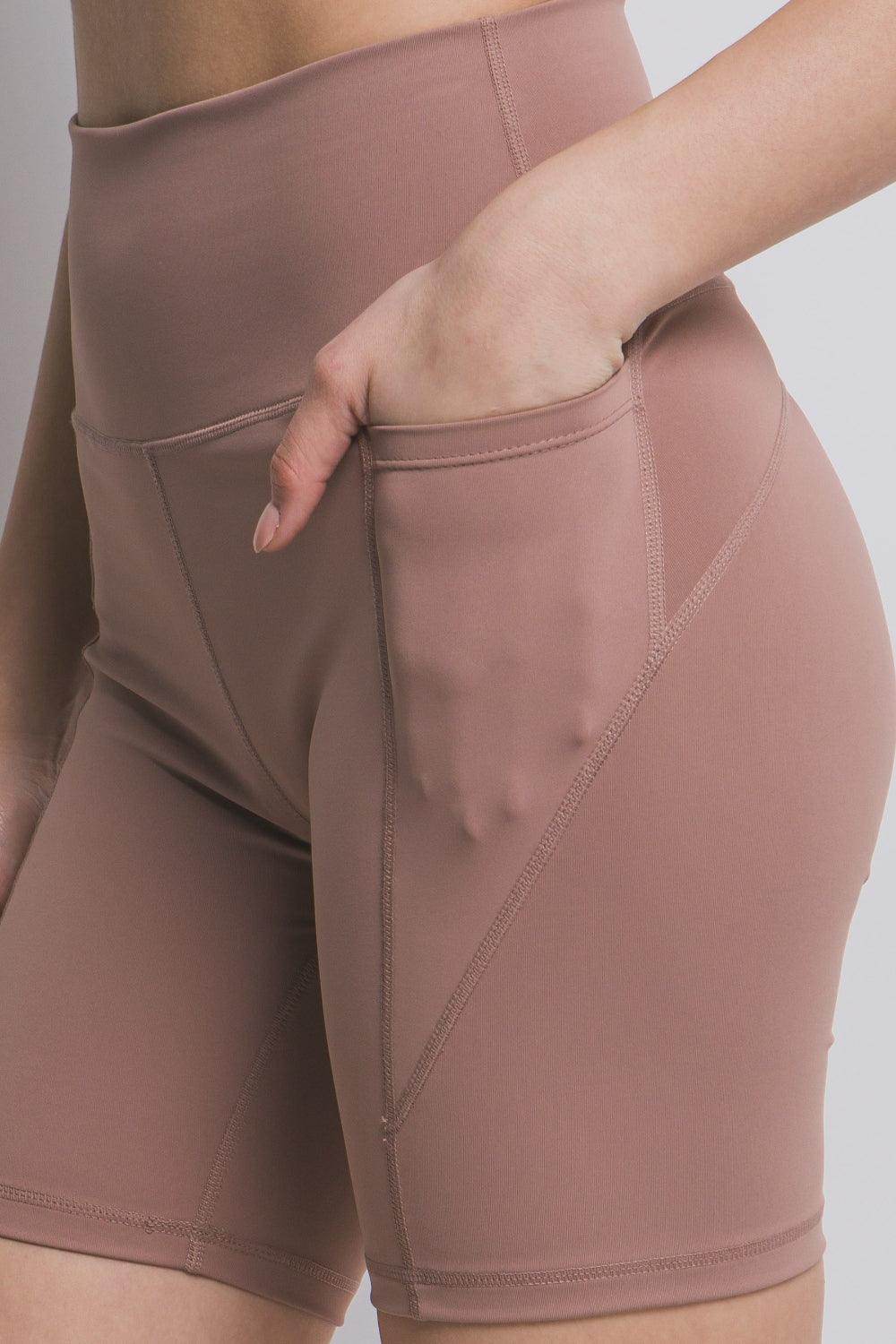 Love Tree High Waist Seam Detail Active Shorts for Women