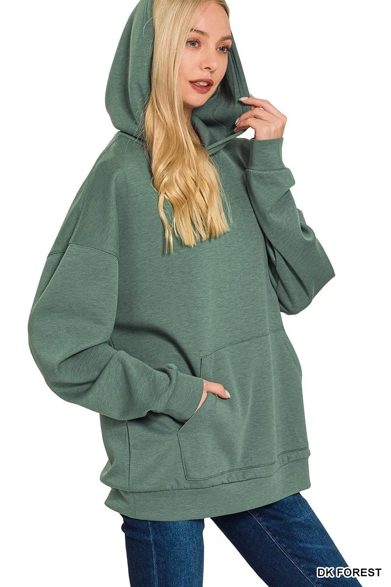 Oversized Scuba Hoodie with Kangaroo Pocket